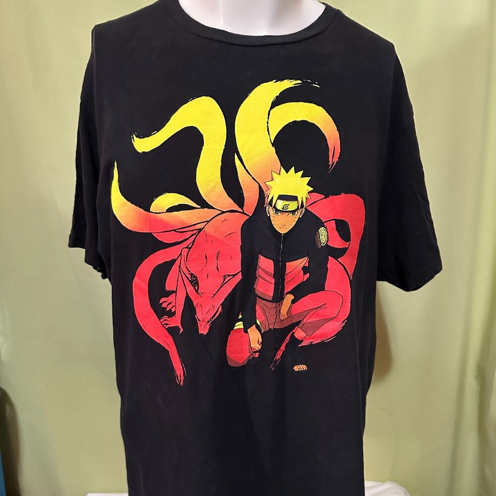 Naruto Shippuden Kurama Ripple Junction 2007 Men's Black T Shirt Size XL Cotton
